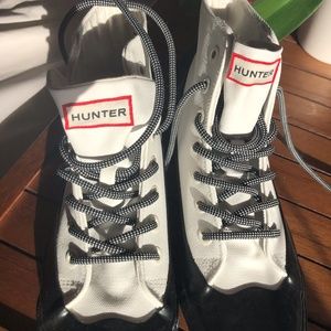NWOT Hunter for Target White Lace Up Rain Boots
